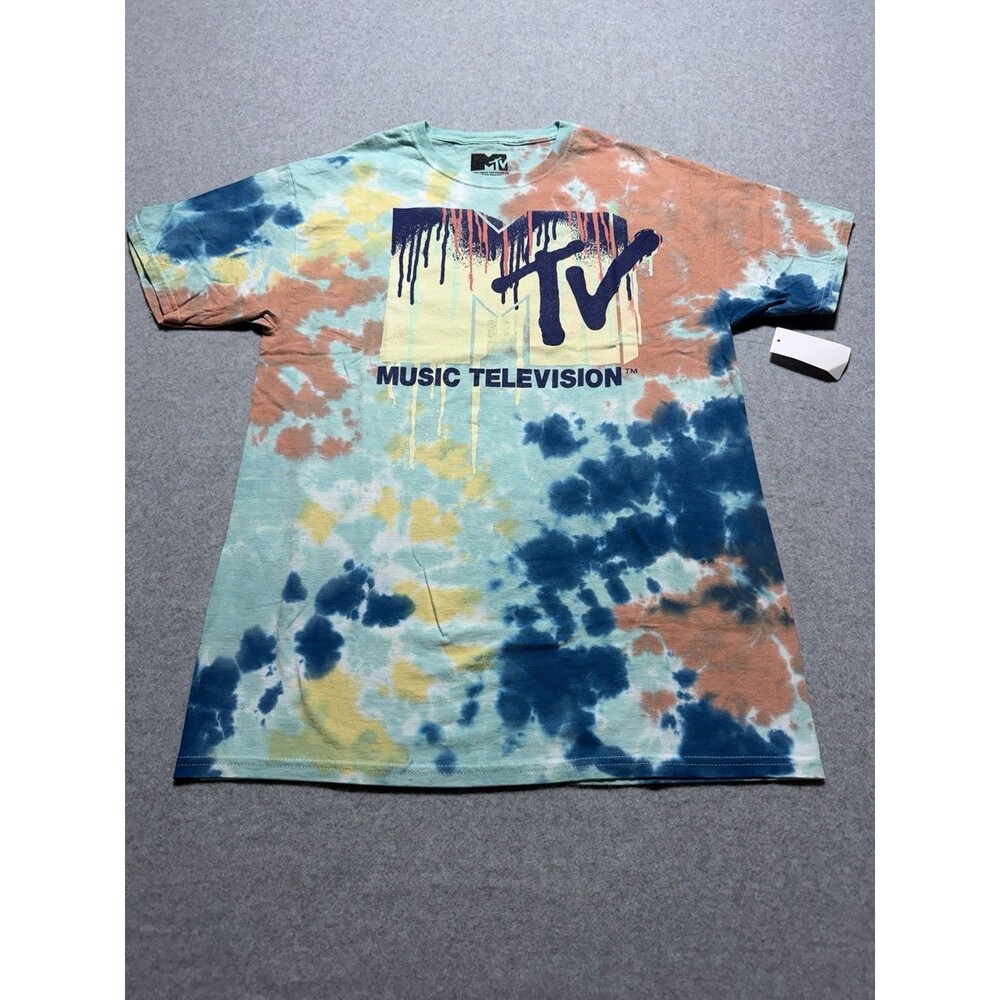 NWT MTV Retro Inspired Tie Dye 90s Logo Tee Size M Graphic Tee, 00s, Pop Music
